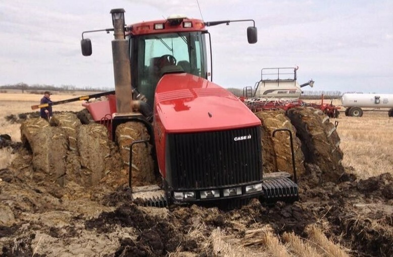Tractor stuck in mud